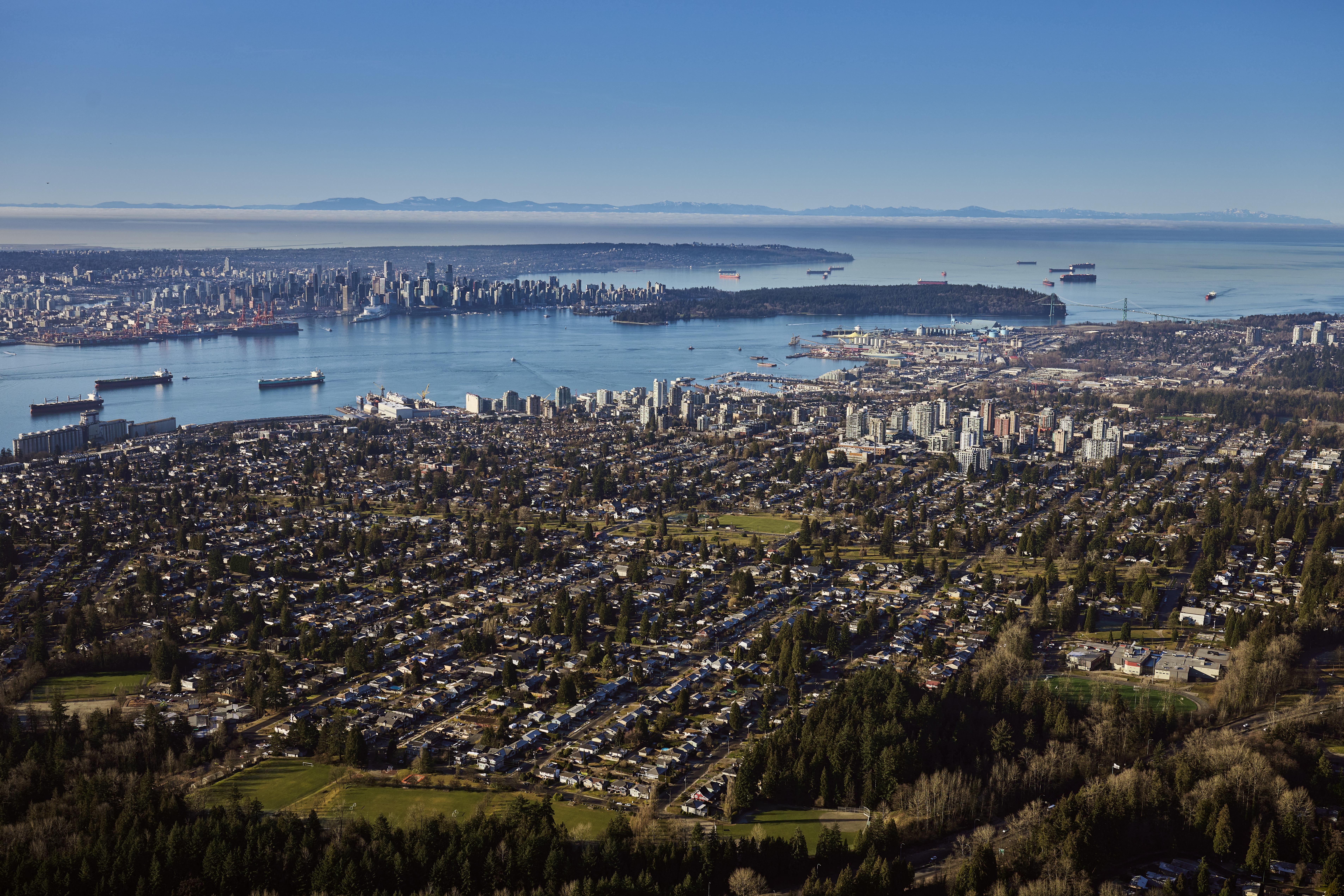 Aerial of Burrard inlet